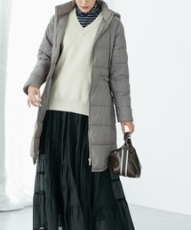 slattgir(スラットジール)の高身長 薄くて軽いウエストシェイプ中綿ダウンコート(トールサイズ)(ダッフルコート)