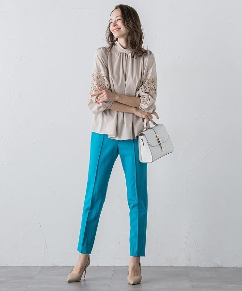 Viaggio Blu(ビアッジョブルー)の「袖レースブラウス≪洗濯機で洗える≫(シャツ/ブラウス・レディース・ホワイト/ネイビー/ベージュ/ピンク・M/S/L)」の15枚目の写真