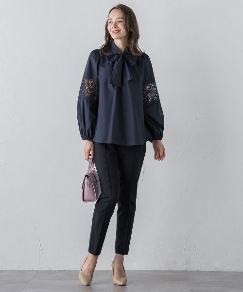 Viaggio Blu(ビアッジョブルー)の「袖レースブラウス≪洗濯機で洗える≫(シャツ/ブラウス・レディース・ホワイト/ネイビー/ベージュ/ピンク・M/S/L)」の22枚目の写真