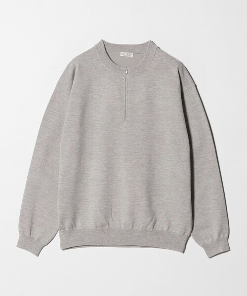 ハイブリッド ウール ジップ クルーネック ニット（ニット/セーター