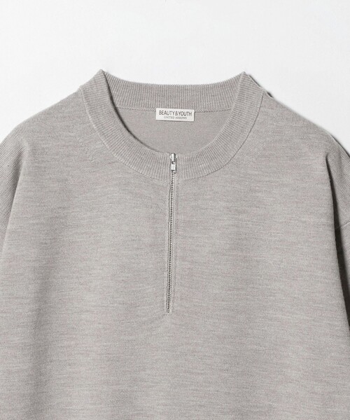 BEAUTY & YOUTH ハイブリッド ウール ジップ クルーネック ニット BEAUTY&YOUTH UNITED ARROWS｜ハイブリッド ウール ジップ クルー