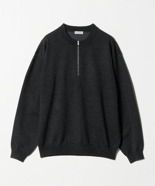 ハイブリッド ウール ジップ クルーネック ニット（ニット/セーター