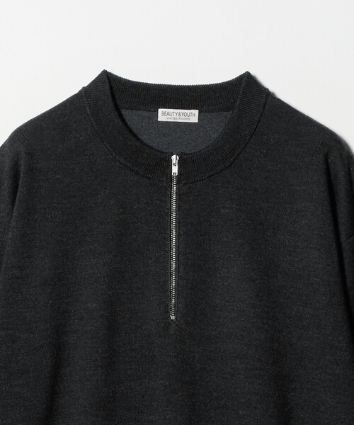 ハイブリッド ウール ジップ クルーネック ニット（ニット/セーター