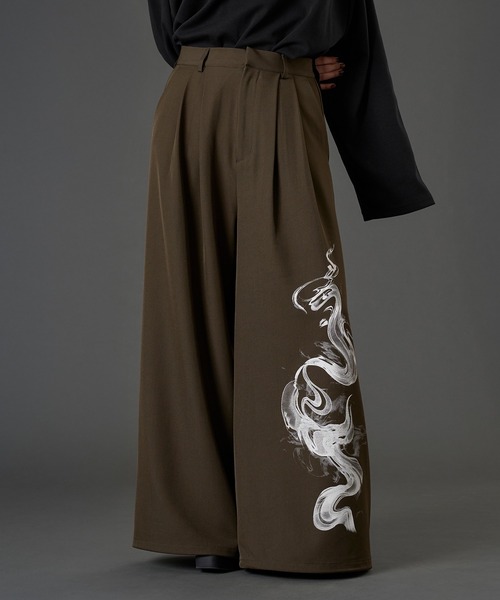 スモークプリントバギースラックス/SETUP対応（スラックス）｜狐独