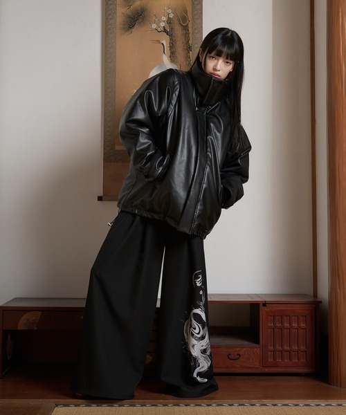 スモークプリントバギースラックス/SETUP対応（スラックス）｜狐独