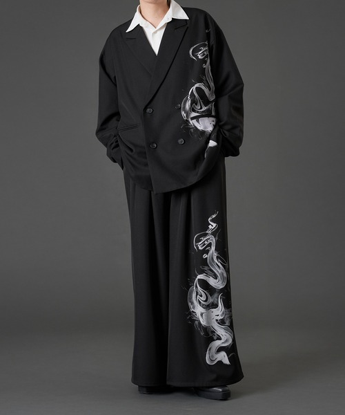 スモークプリントバギースラックス/SETUP対応（スラックス）｜狐独