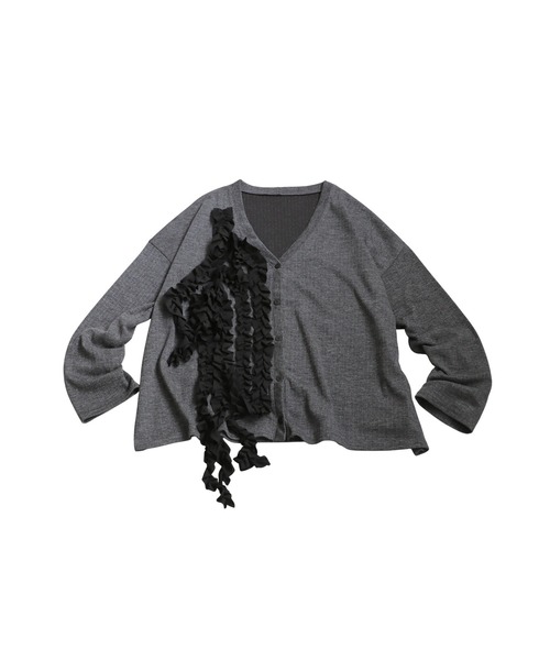 antiqua（アンティカ）の「フリルカーディガン（ニット/セーター・レディース・ブラック/グレー・ONESIZE）」の19枚目の写真