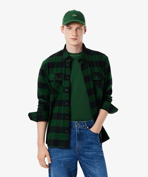 セール】オーバーサイズドコットンプレイド フランネルチェックシャツ