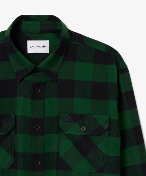 LACOSTE(ラコステ)の「オーバーサイズドコットンプレイド フランネルチェックシャツ(シャツ/ブラウス・メンズ・グリーン/ネイビー・38/39/40/41)」の10枚目の写真