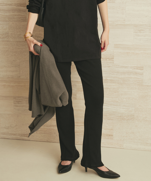 plage（プラージュ）の「CALUX / キャラクス 別注 NEW RIB パンツ（その他パンツ・レディース・ブラック・SMALL/MEDIUM）」の6枚目の写真