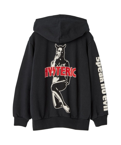 JOEY HYSTERIC(ジョーイヒステリック)の「SPEAK NO EVIL パーカー(パーカー・キッズ・ブラック・LARGE)」の2枚目の写真