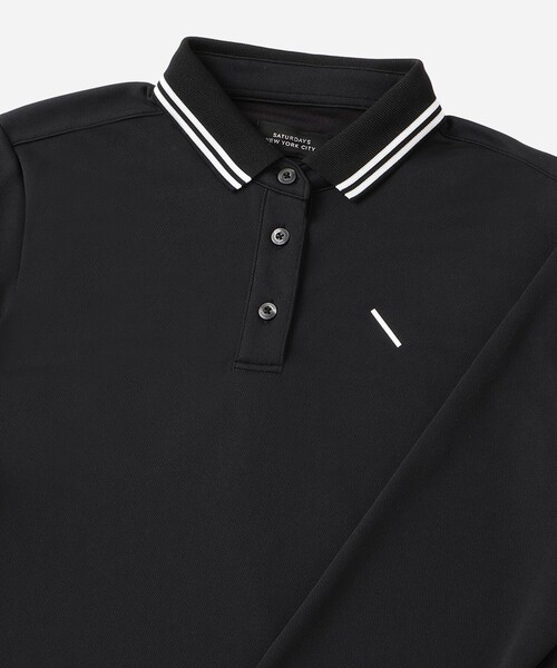 Saturdays Golf（サタデーズゴルフ）の「LS Polo Shirt | WOMEN（ポロシャツ・レディース・ブラック/ホワイト・M/S）」の4枚目の写真