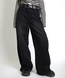 Max J（マックスジェイ）の「【Max J】フレアワイドパンツ（デニムパンツ）」