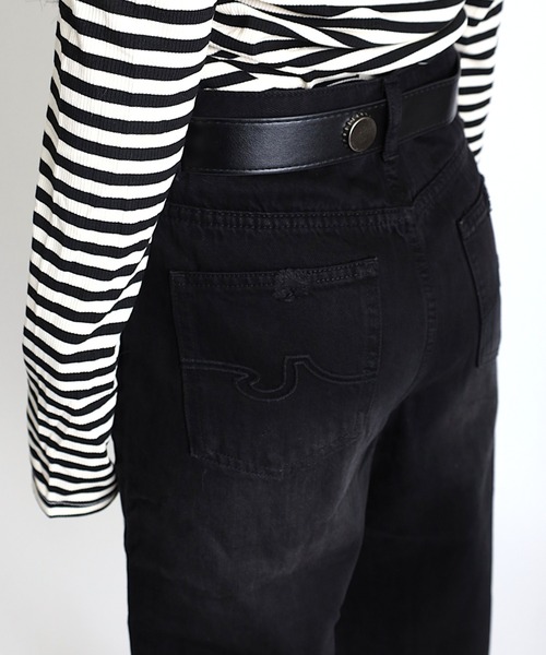 Max J(マックスジェイ)の「【Max J】フレアワイドパンツ(デニムパンツ・レディース・ブラック/ブルー・LARGE/SMALL/MEDIUM)」の3枚目の写真