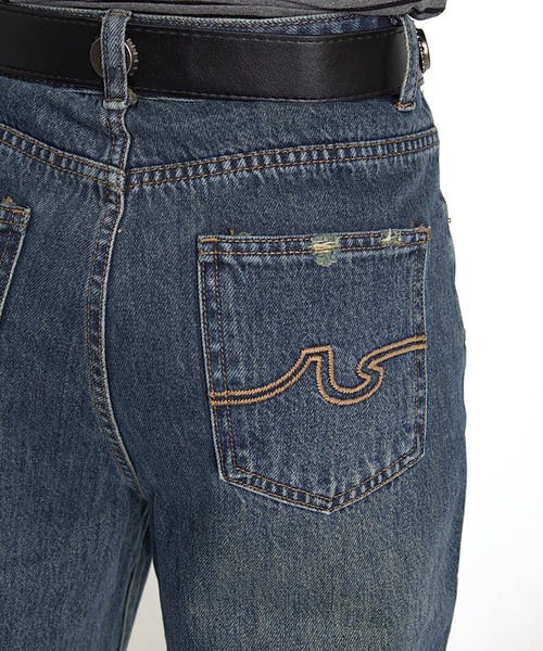 Max J(マックスジェイ)の「【Max J】フレアワイドパンツ(デニムパンツ・レディース・ブラック/ブルー・LARGE/SMALL/MEDIUM)」の7枚目の写真