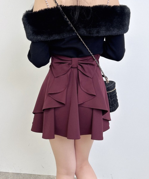 INGNI(イング)の「バックリボンフレアスカパン/A(スカート・レディース・グレー/ブラック/ボルドー・FREE)」の3枚目の写真