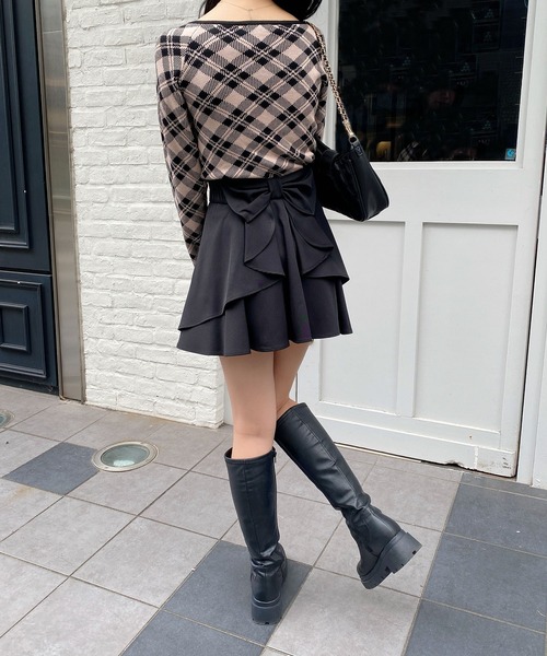 INGNI(イング)の「バックリボンフレアスカパン/A(スカート・レディース・グレー/ブラック/ボルドー・FREE)」の8枚目の写真