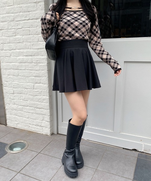 INGNI(イング)の「バックリボンフレアスカパン/A(スカート・レディース・グレー/ブラック/ボルドー・FREE)」の9枚目の写真