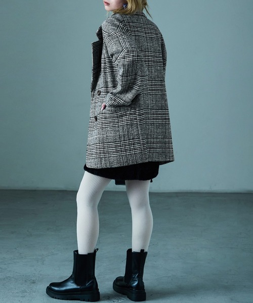 Fashion Letter（ファッションレター）の「オーバーサイズ グレンチェックジャケット（テーラードジャケット・レディース・ブラック/ブラウン・M/L）」の8枚目の写真