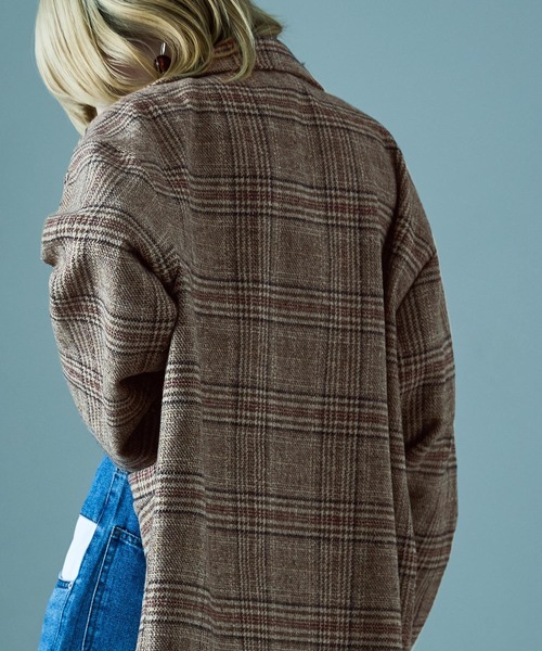 Fashion Letter（ファッションレター）の「オーバーサイズ グレンチェックジャケット（テーラードジャケット・レディース・ブラック/ブラウン・M/L）」の19枚目の写真