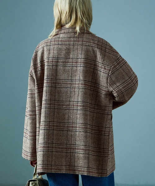 Fashion Letter（ファッションレター）の「オーバーサイズ グレンチェックジャケット（テーラードジャケット・レディース・ブラック/ブラウン・M/L）」の20枚目の写真