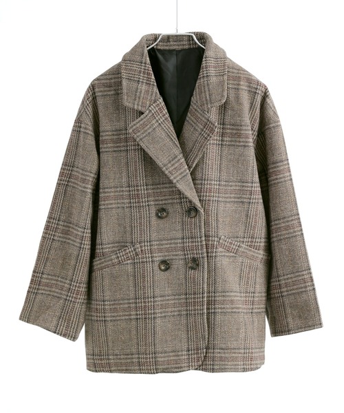 Fashion Letter（ファッションレター）の「オーバーサイズ グレンチェックジャケット（テーラードジャケット・レディース・ブラック/ブラウン・M/L）」の21枚目の写真
