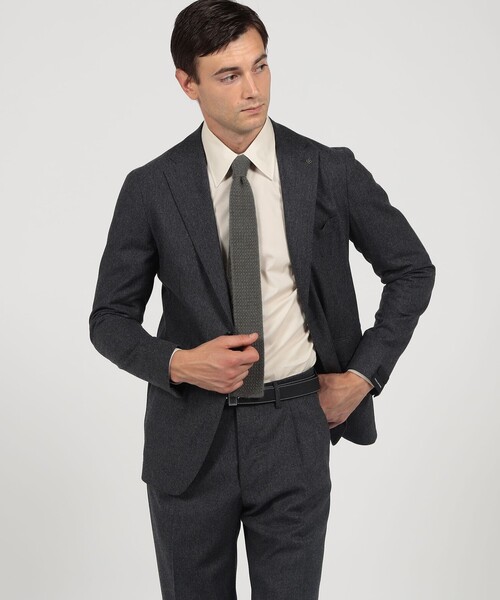 TAGLIATORE（タリアトーレ）の「【別注】TAGLIATORE ウールサキソニー シングルブレステッド2Bスーツ（スーツセット・メンズ・チャコールグレー/ネイビー・46/48/50/44/52）」の4枚目の写真