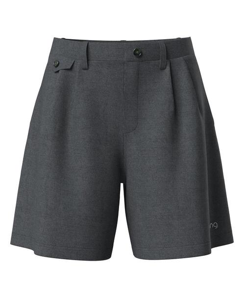 【グレー】全方向ストレッチ ニットコーデュロイキュロットパンツ <LADIES LINE> (LADIES) PING APPAREL｜全方向ストレッチ ニットコーデュロイキュロットパンツ