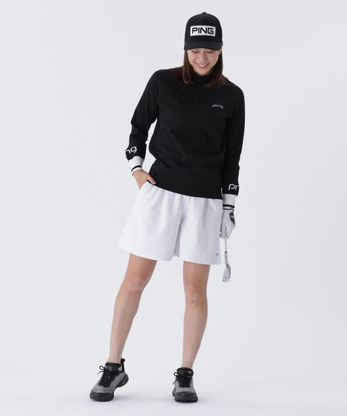 【ホワイト】全方向ストレッチ ニットコーデュロイキュロットパンツ <LADIES LINE> (LADIES) セール】【PING APPAREL】全方向ストレッチ ニットコーデュロイ