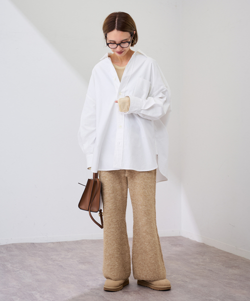 FRAMeWORK（フレームワーク）の「≪手洗い可≫ファーニットパンツ（その他パンツ・レディース・キャメル/チャコールグレー・38/36）」の6枚目の写真