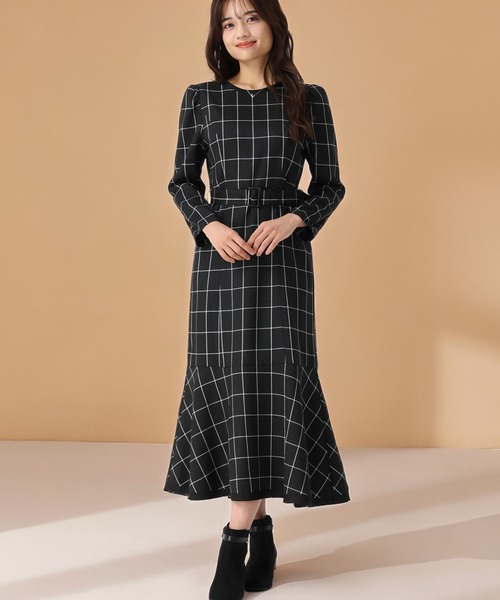 セール】2025秋冬新作 ウィンドペンチェックワンピース（ワンピース