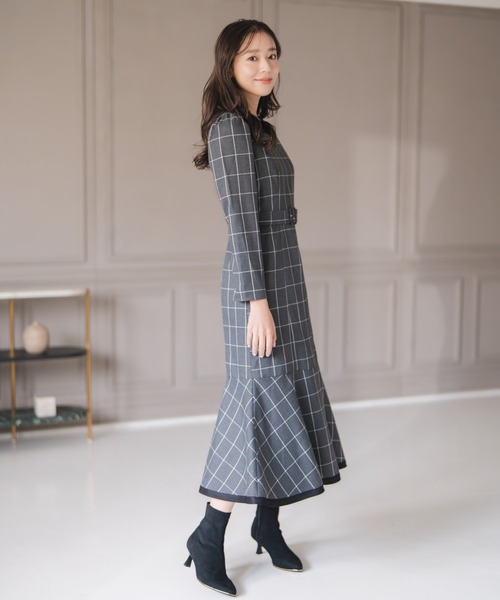 セール】2025秋冬新作 ウィンドペンチェックワンピース（ワンピース