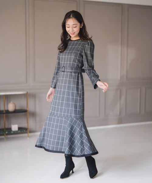 MISCH MASCH(ミッシュマッシュ)の「ウィンドペンチェックワンピース(ワンピース・レディース・ブラック/グレー・S/M)」の4枚目の写真