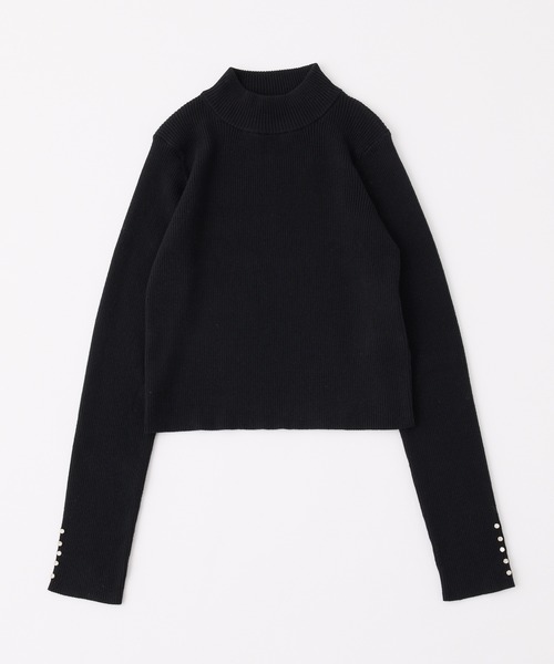 one after another NICE CLAUP（ワンアフターアナザーナイスクラップ）の「ゴールドボタンハイネックリブニット（ニット/セーター・レディース・グレー/レッド/ホワイト/ブラック・FREE）」の15枚目の写真