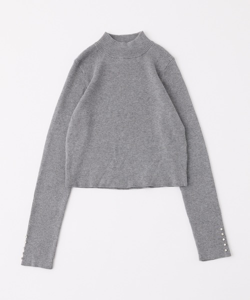 one after another NICE CLAUP（ワンアフターアナザーナイスクラップ）の「ゴールドボタンハイネックリブニット（ニット/セーター・レディース・グレー/レッド/ホワイト/ブラック・FREE）」の17枚目の写真