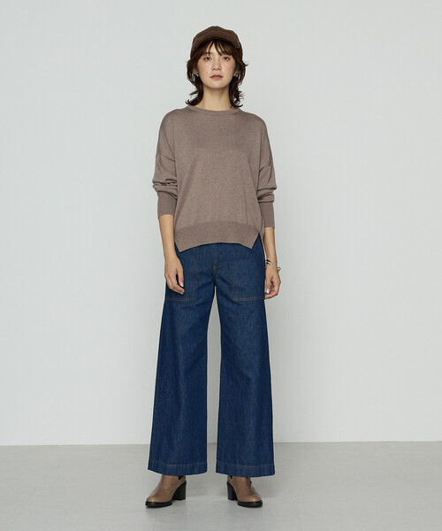 セール】天竺編 ロゴ入りニットプルオーバー（ニット/セーター