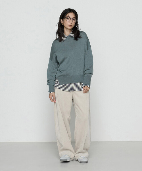 セール】天竺編 ロゴ入りニットプルオーバー（ニット/セーター