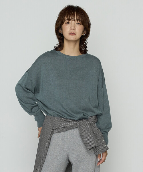 セール】天竺編 ロゴ入りニットプルオーバー（ニット/セーター