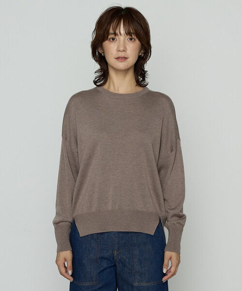 セール】天竺編 ロゴ入りニットプルオーバー（ニット/セーター