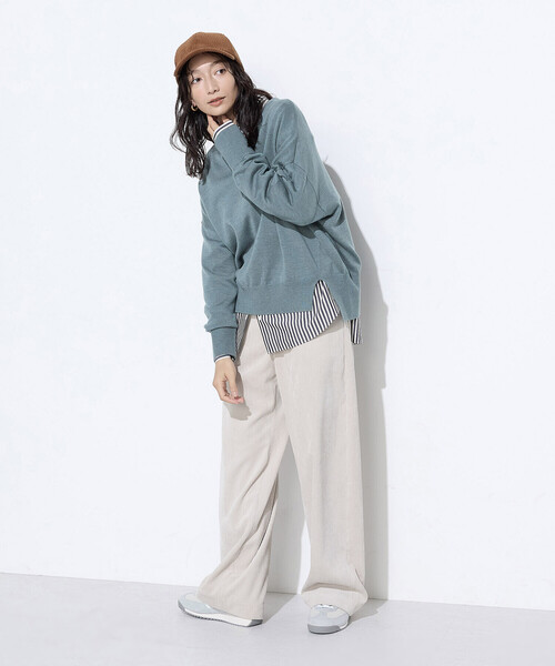 セール】天竺編 ロゴ入りニットプルオーバー（ニット/セーター