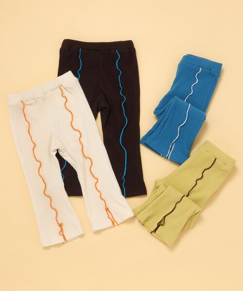 apres les cours（アプレレクール）の「【吸湿発熱/WEB限定】あったかメローフレアレギンス（その他パンツ・キッズ・ブラウン/イエロー/ブルー/アイボリー・80/90/100/110/120/130）」の10枚目の写真