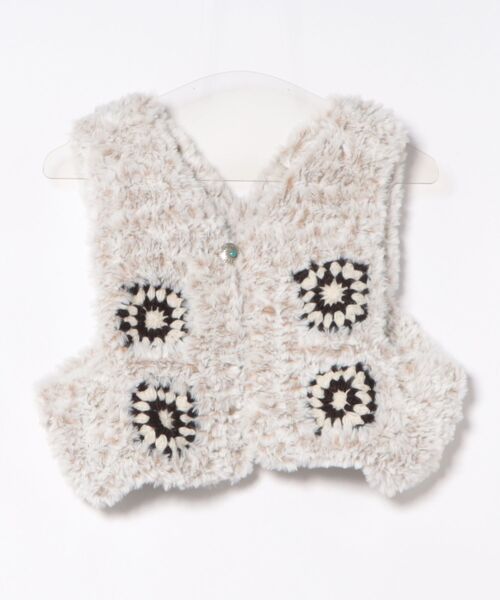 チャイハネ（チャイハネ）の「【チャイハネ】クロロナショートベスト（ベスト・レディース・ブラウン/ホワイト/ダークグレー・FREE）」の2枚目の写真