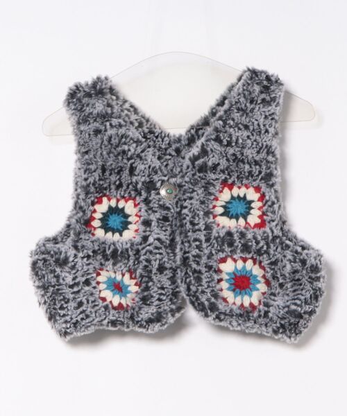 チャイハネ（チャイハネ）の「【チャイハネ】クロロナショートベスト（ベスト・レディース・ブラウン/ホワイト/ダークグレー・FREE）」の3枚目の写真