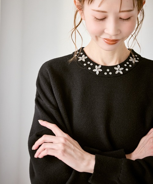 ビジューニットプルオーバー（ニット/セーター）｜ROPE' PICNIC（ロペ