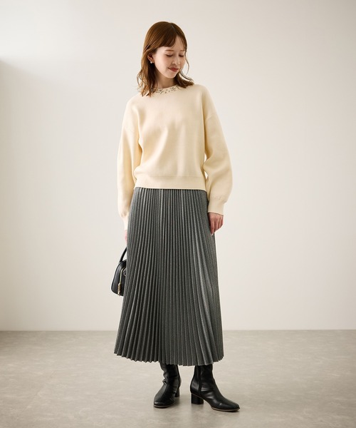 ROPE' PICNIC(ロペピクニック)の「ビジューニットプルオーバー(ニット/セーター・レディース・キナリ/ブラック/グレー/ブルー・FREE)」の15枚目の写真