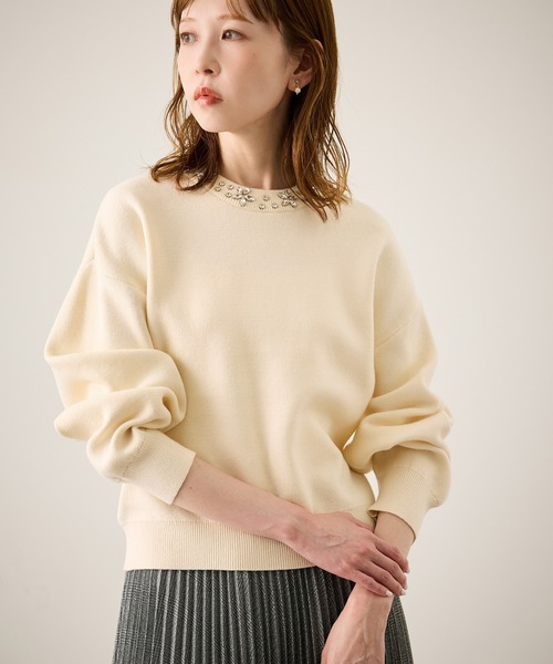 セール】ビジューニットプルオーバー（ニット/セーター）｜ROPE