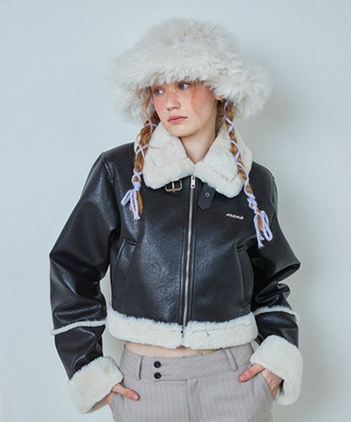 CRANK（クランク）の「『CRANK/クランク』CROP MUSTANG JACKET/韓国