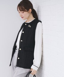 index | ファンシーツイードペプラムジレ【洗える】(ベスト)