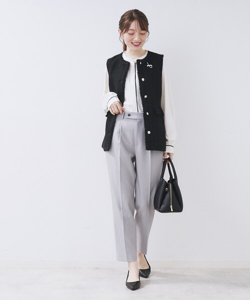 index（インデックス）の「ファンシーツイードペプラムジレ【洗える】（ベスト・レディース・ブラック/ベージュ系その他7/ブラック系3・42/40/38/36）」の7枚目の写真