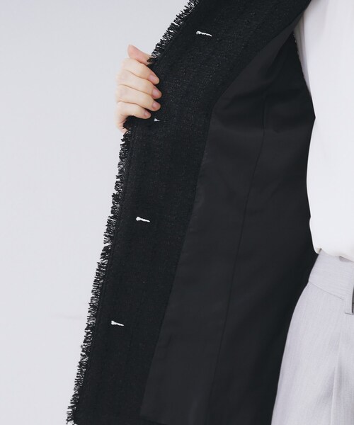index（インデックス）の「ファンシーツイードペプラムジレ【洗える】（ベスト・レディース・ブラック/ベージュ系その他7/ブラック系3・42/40/38/36）」の8枚目の写真